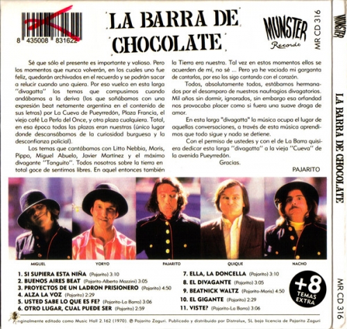 La Barra de Chocolate - La Barra de Chocolate (Reissue) (1970/2011)