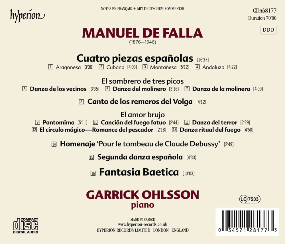 Garrick Ohlsson - Manuel de Falla: Fantasia Baetica (2018) [Hi-Res]