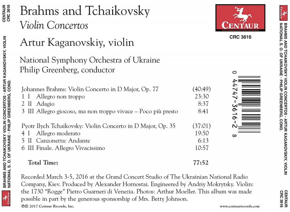 Artur Kaganovskiy - Brahms & Tchaikovsky: Violin Concertos (2018)