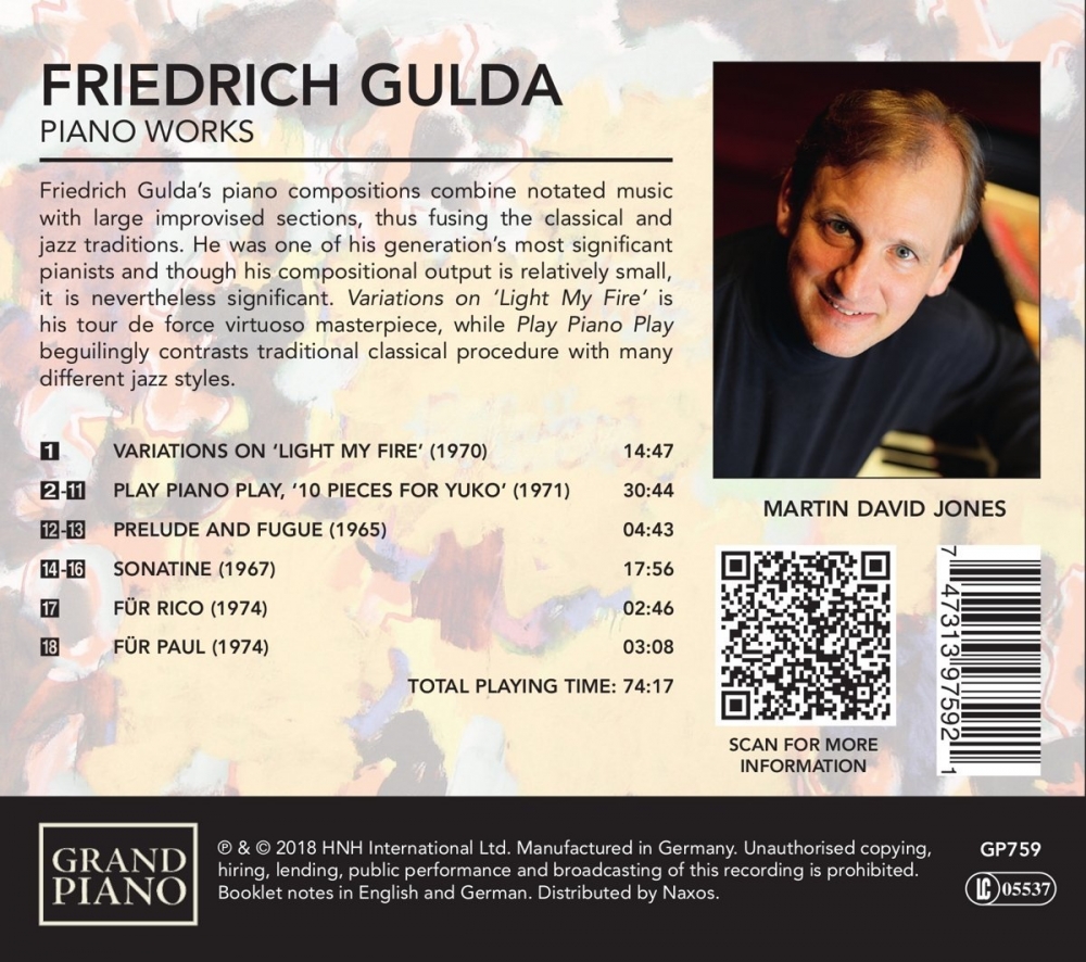 Martin David Jones - Gulda: Piano Works (2018)