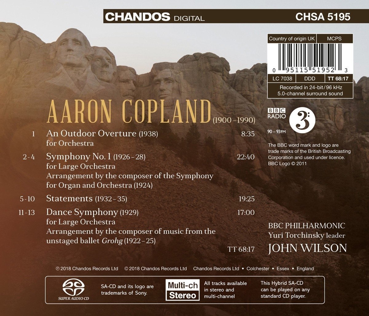 BBC Philharmonic Orchestra & John Wilson - Copland: Orchestral Works, Vol. 3 – Symphonies (2018) [CD-Rip]