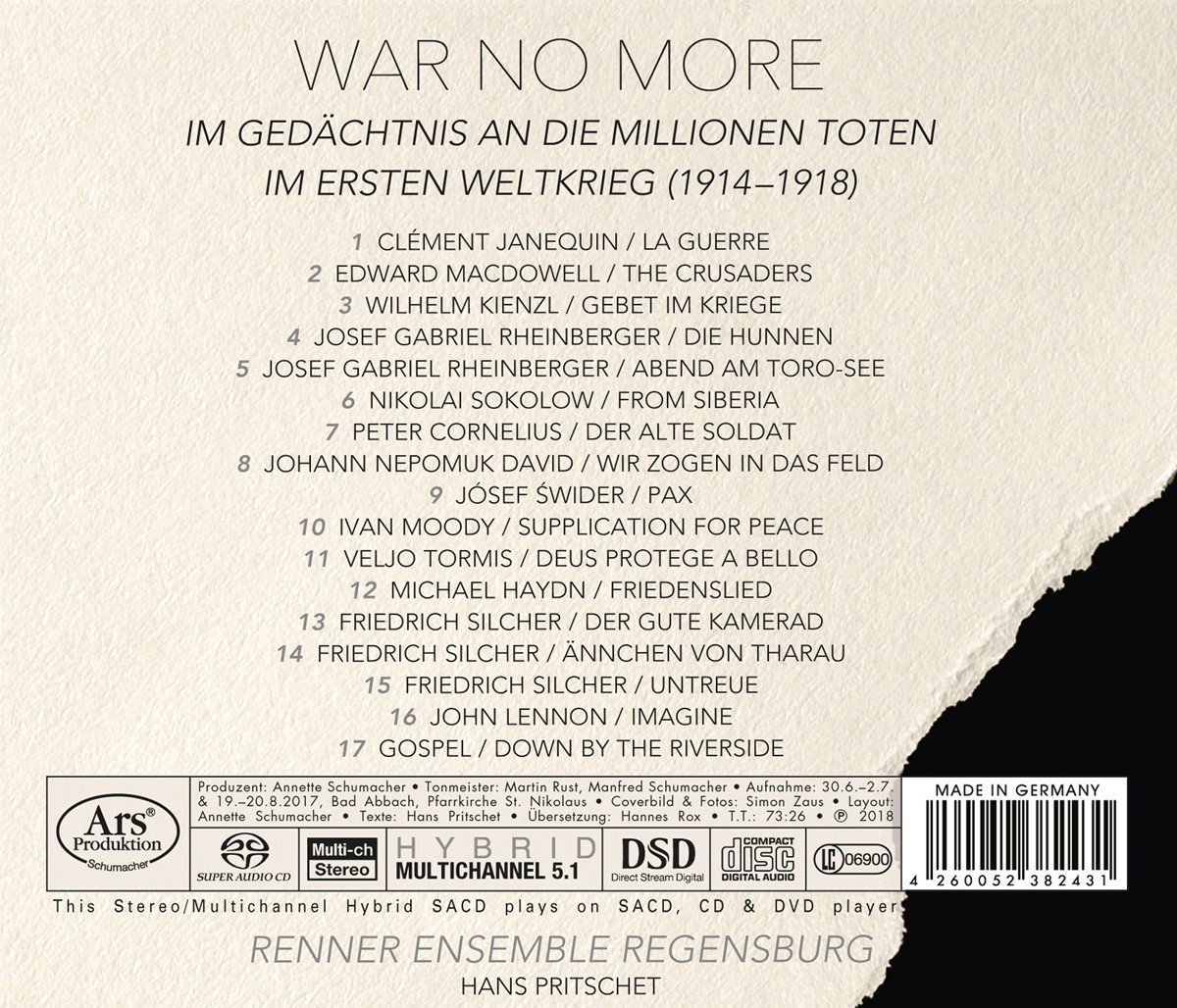 Renner Ensemble Regensburg & Hans Pritschet - War No More (2018)