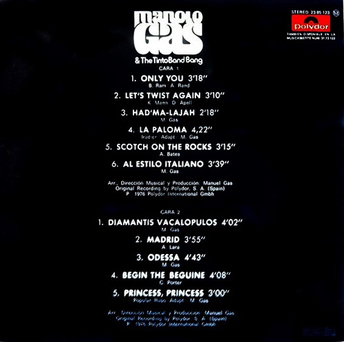 Manolo Gas & The Tinto Band Bang - Gas (1976) 