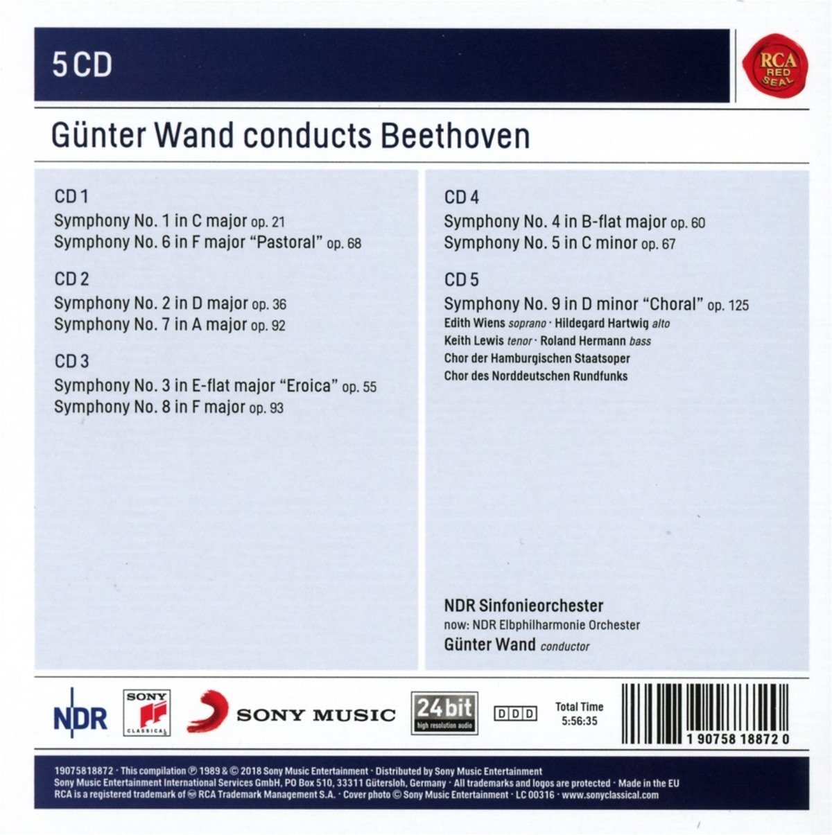 Günter Wand - Günter Wand Conducts Beethoven Symphonies 1-9 (2018)