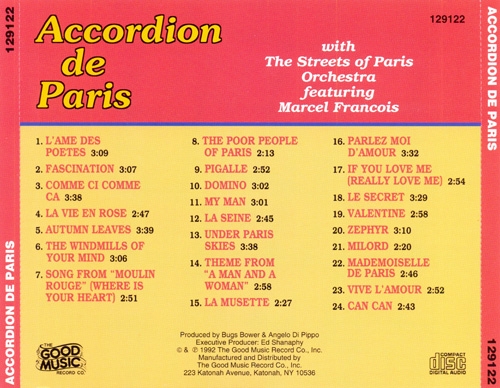 The Streets of Paris Orchestra featuring Marcel Francois - Accordion de Paris (1992) Mp3/Flac