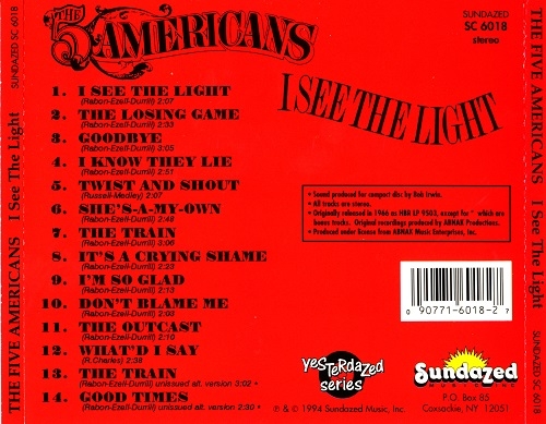 The Five Americans - I See The Light (Reissue) (1966/1994)