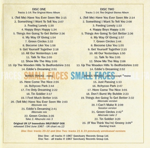 Small Faces - Small Faces (Reissue, Deluxe Edition, Remastered Mono & Stereo) (1967/2012)