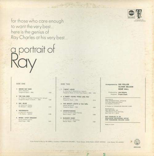 Ray Charles - A Portrait Of Ray (1968) Vinyl