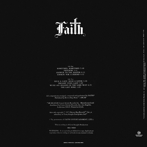 Faith - Faith (1973) Vinyl Rip