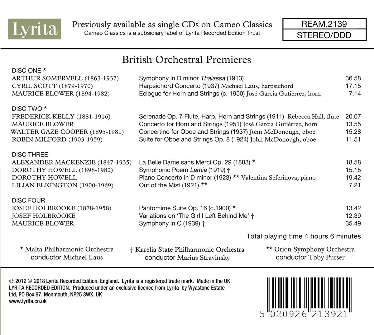 VA - British Orchestral Premieres (2018) Lossless