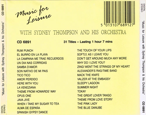 Sydney Thompson and his Orchestra - Music for Leisure (1986)