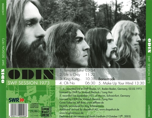 Odin - SWF Session 1973 (Reissue, Remastered) (1973/2007)