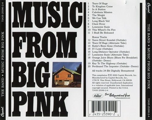 The Band – Music From Big Pink (Reissue, Bonus Tracks Remastered) (1968/2000)