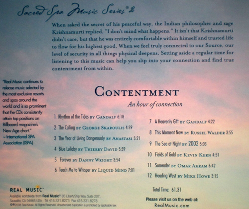 Various Artist - Sacred Spa Music Series 2: Contentment (2008)