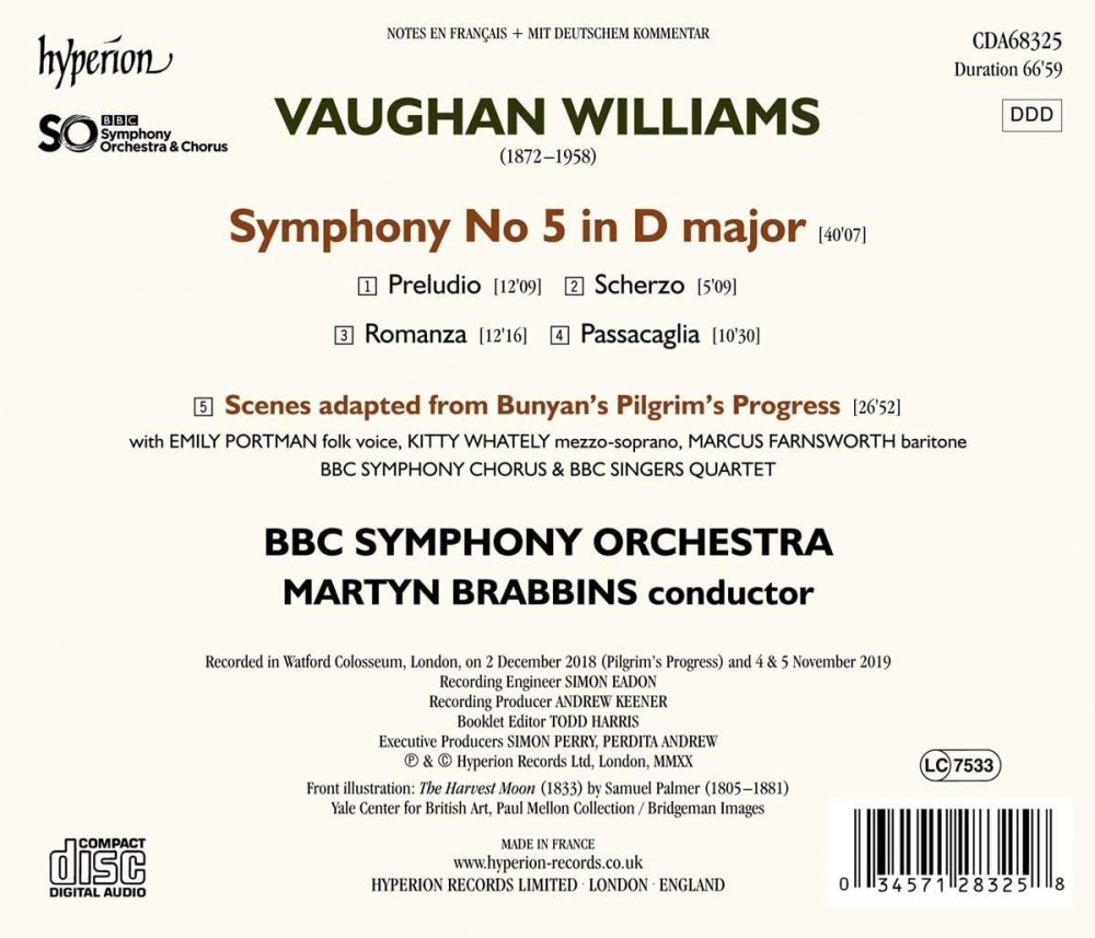 BBC Symphony Orchestra & Martyn Brabbins - Vaughan Williams: Symphony No. 5 & Scenes adapted from Bunyan's Pilgrim's Progress (2020) [Hi-Res]