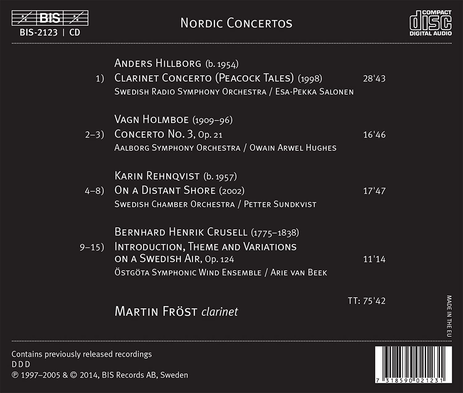 Martin Fröst - Nordic Concertos (2015)