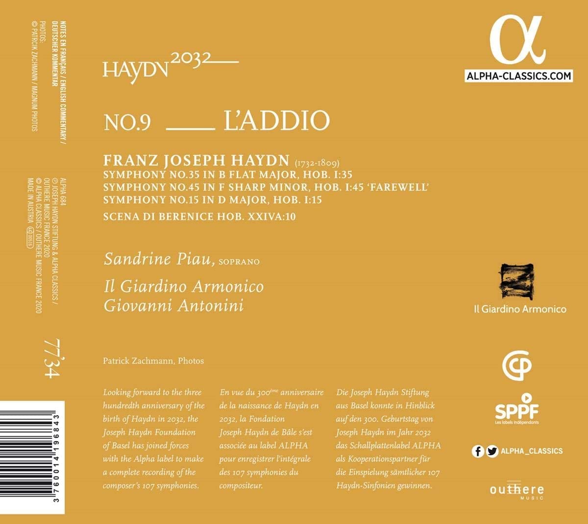 Giovanni Antonini, Il giardino armonico - Haydn 2032, Vol. 9: L'Addio (2021) [Hi-Res]