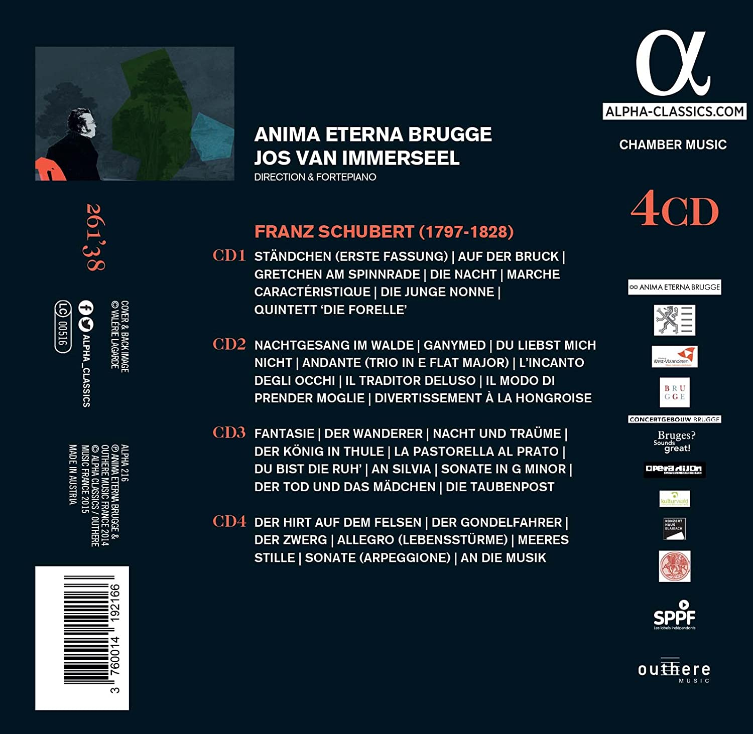 Anima Eterna Brugge, Jos van Immerseel - Schubertiade: Du holde Kunst, ich danke dir (2015) [Hi-Res]