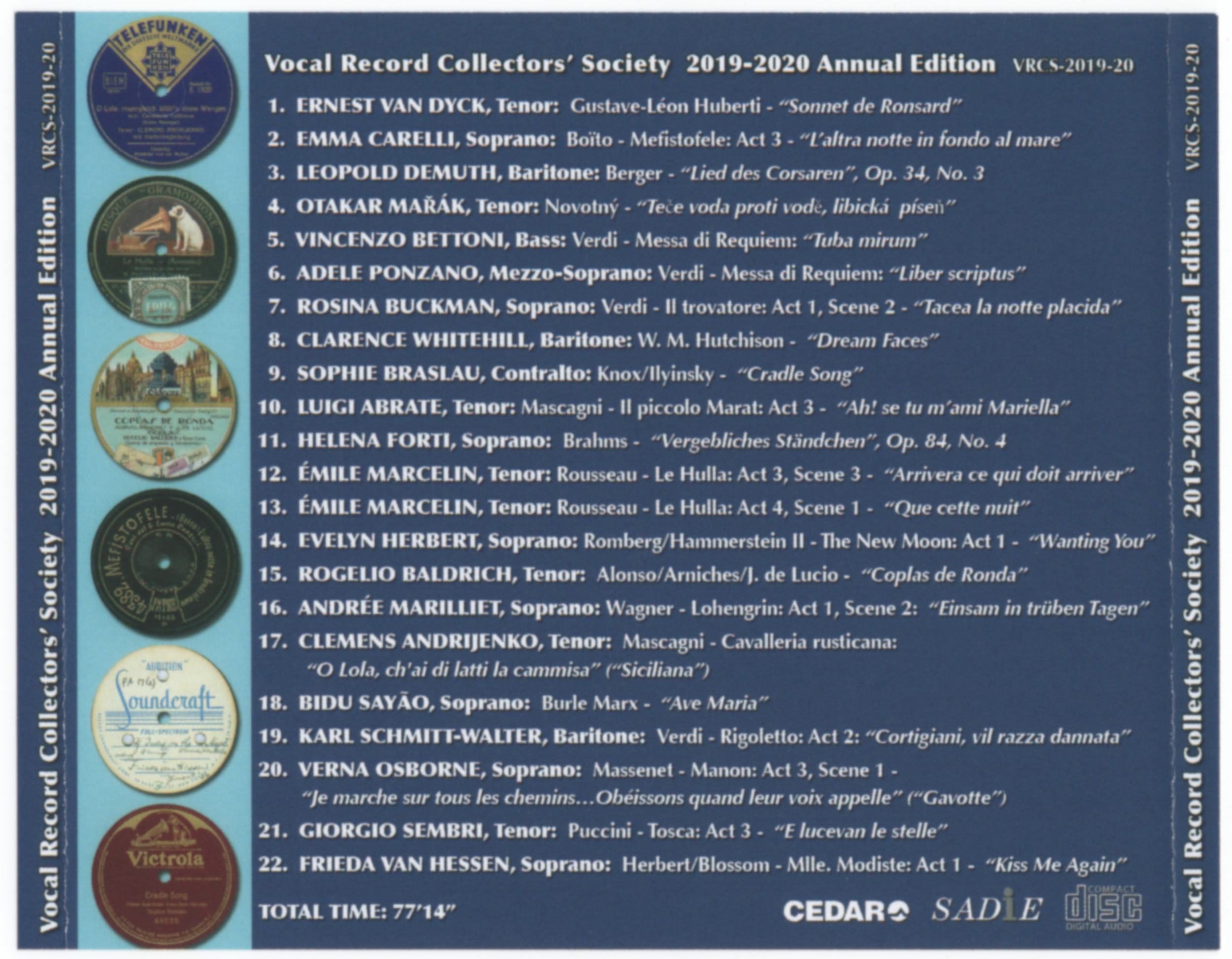 VA - Vocal Record Collector's Society 2019-2020 Annual Issue (2021)