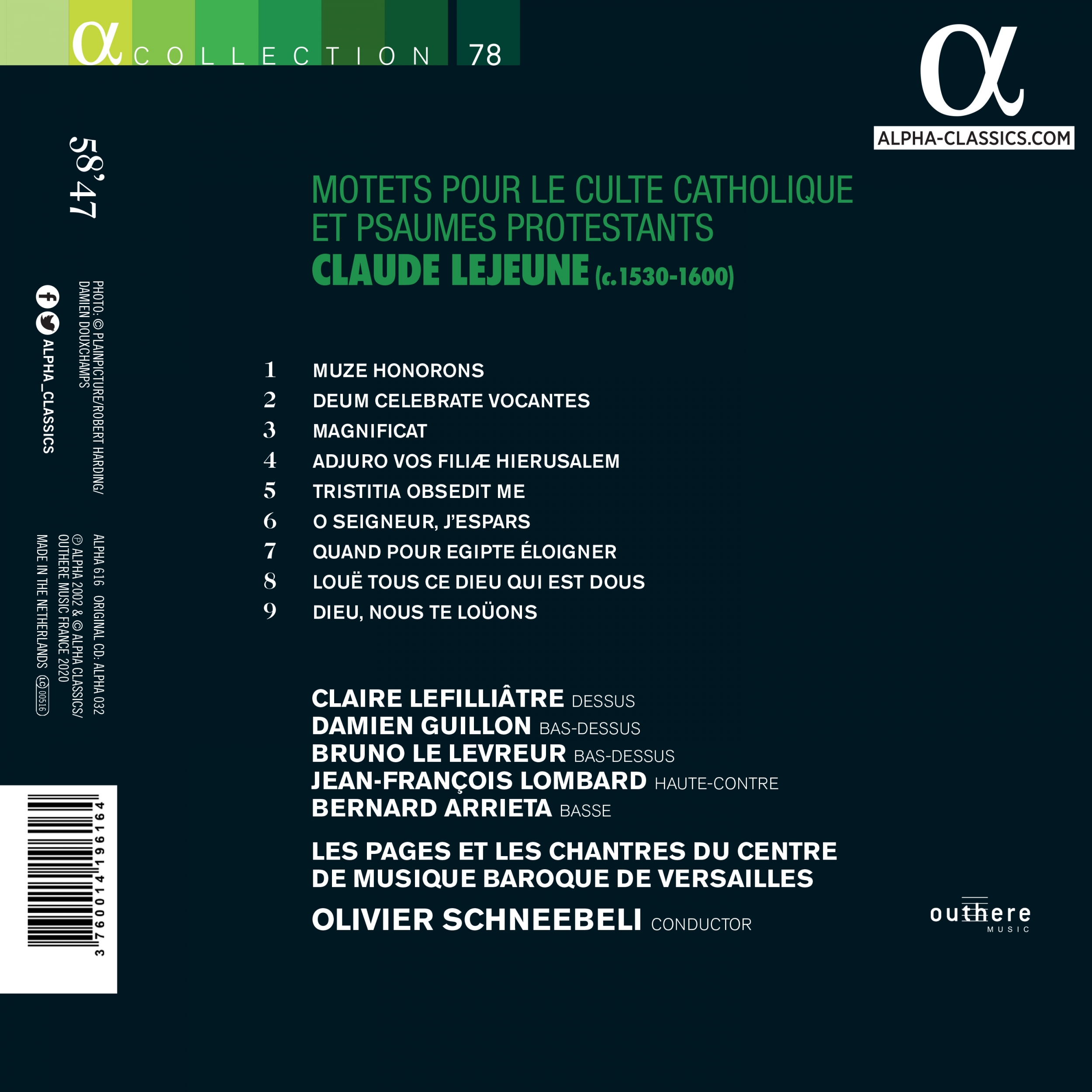Les Pages, Les Chantres du Centre de Musique Baroque de Versailles & Olivier Schneebeli - Lejeune: Motets pour le culte catholique et psaumes protestants (Alpha Collection) (2002/2021)