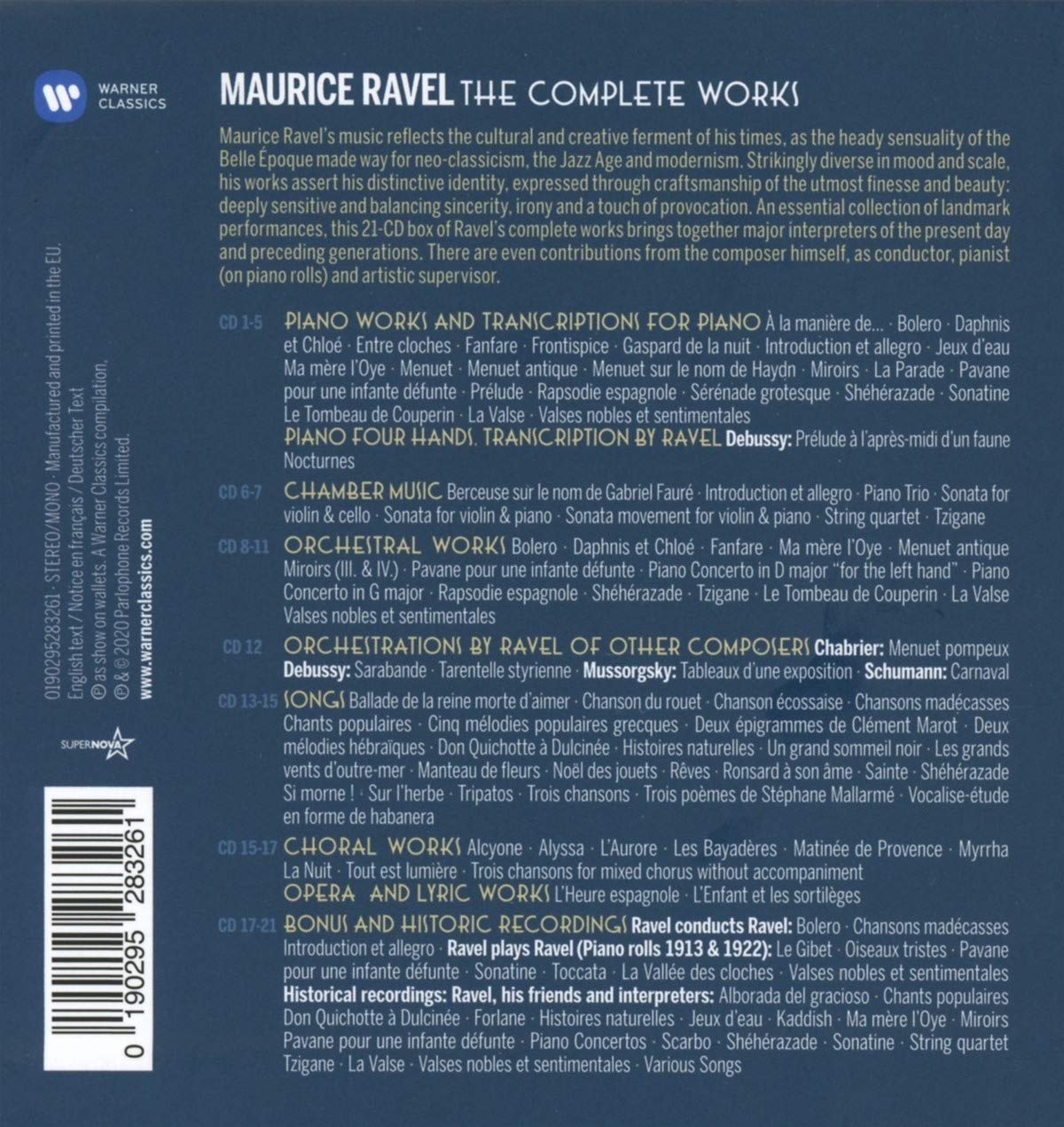 VA- Maurice Ravel: The Complete Works (2020) [21CD Box Set]