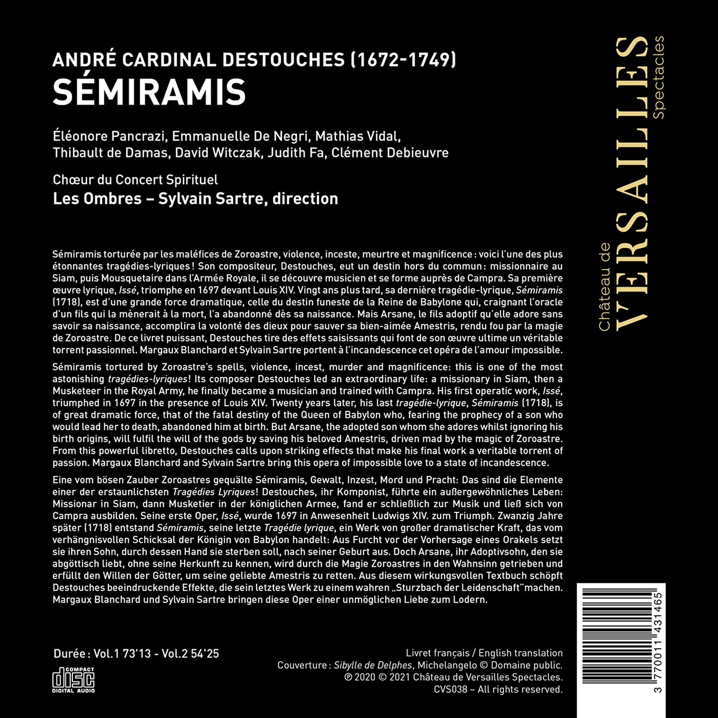 Les Ombres, Margaux Blanchard & Sylvain Sartre - Destouches: Sémiramis (2021) [Hi-Res]