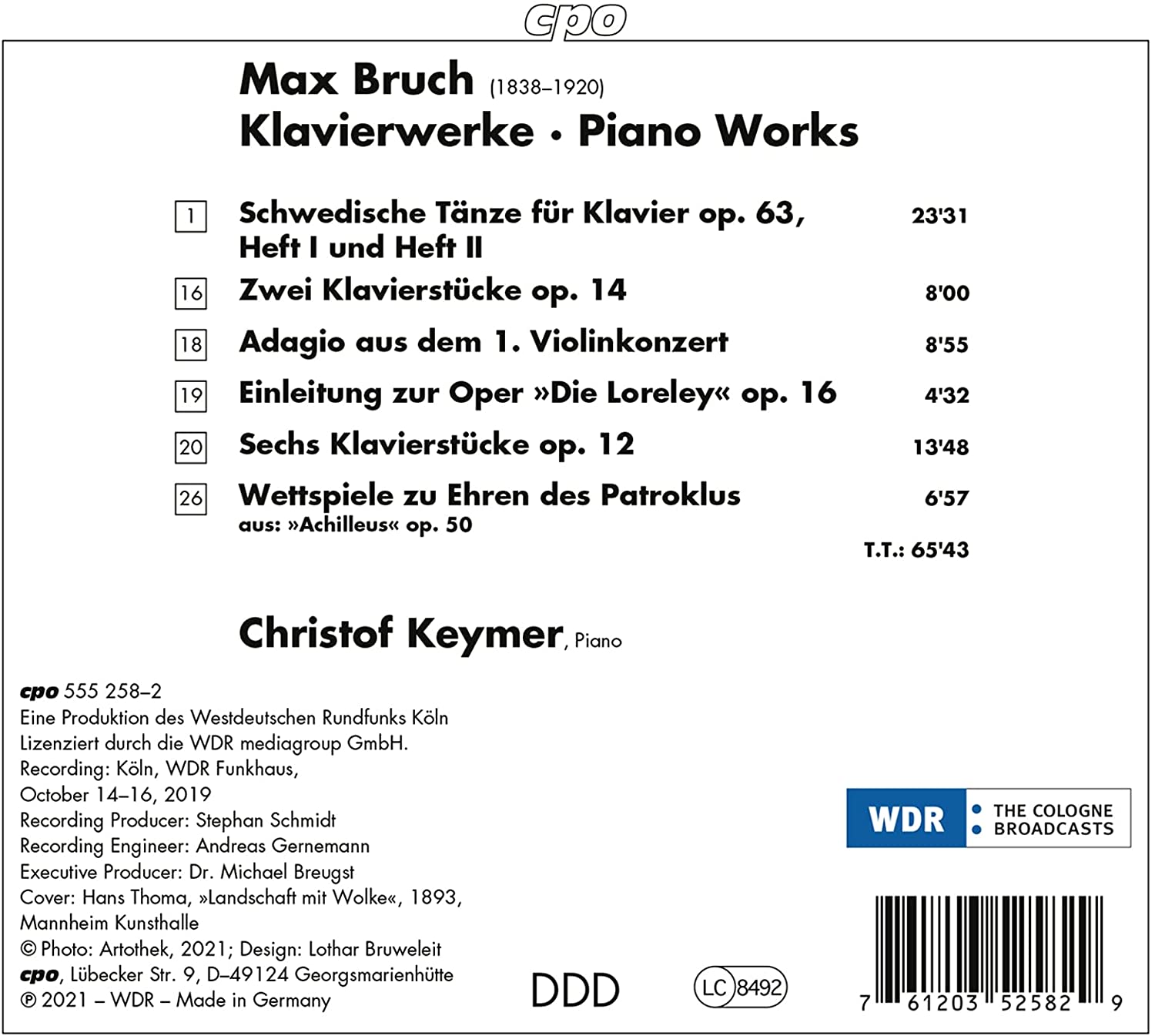 Christof Keymer - Bruch: Piano Works (2021)