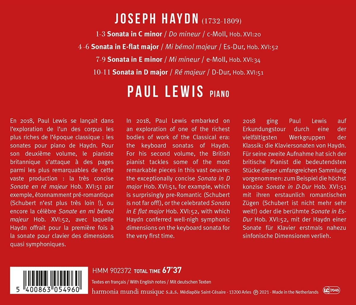 Paul Lewis - Joseph Haydn: Piano Sonatas Nos. 20, 34, 51 & 52 (2021) [Hi-Res]