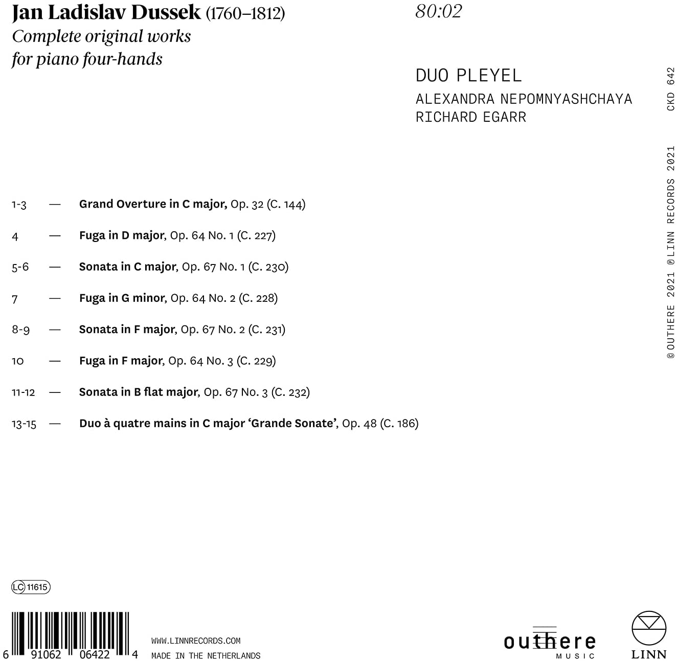 Duo Pleyel - Dussek: Complete Original Works for Piano Four-Hands (2021) [Hi-Res]