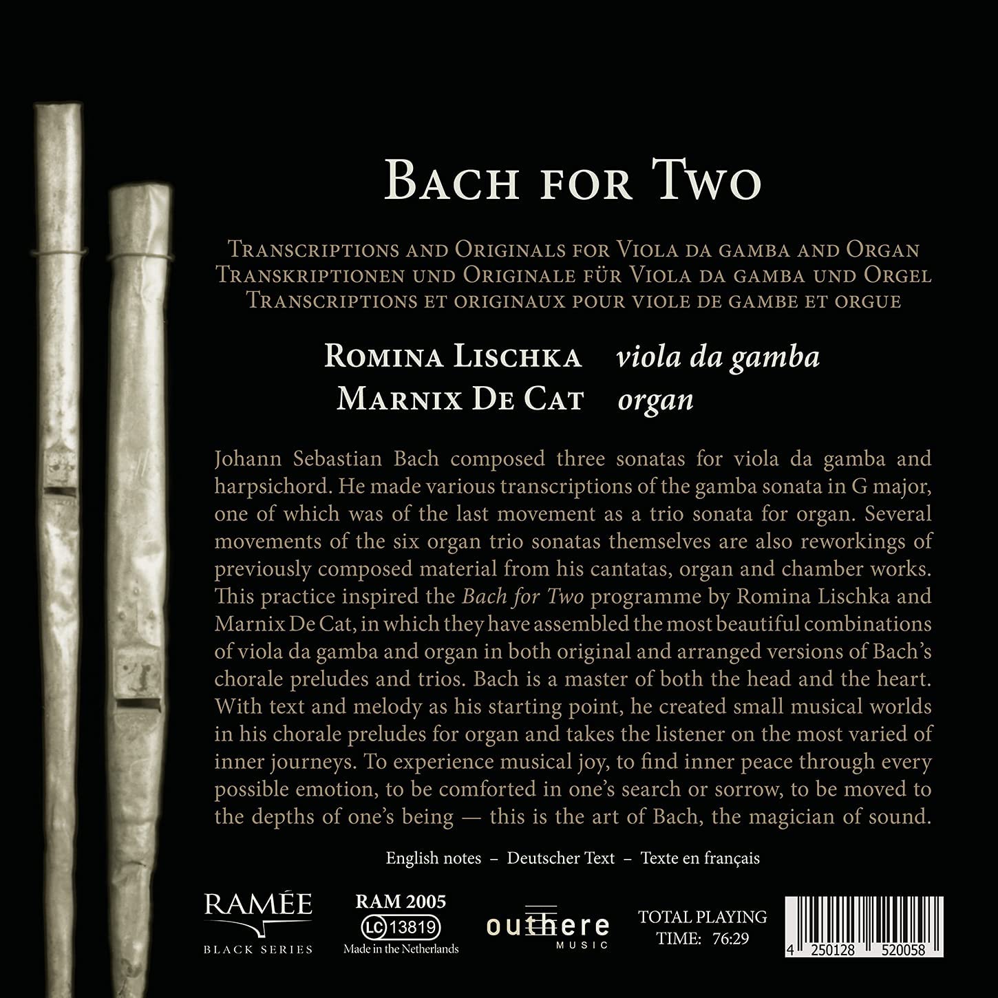 Romina Lischka and Marnix De Cat - Bach for Two (2021) [Hi-Res]