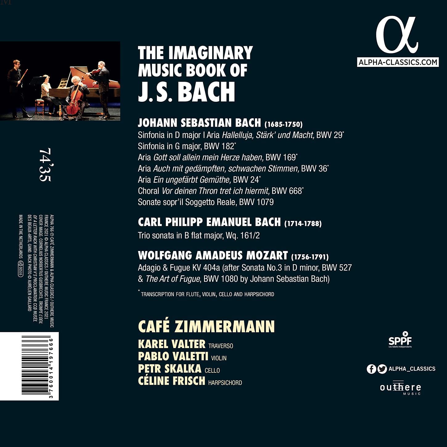 Café Zimmermann - The Imaginary Music Book of J.S. Bach (2021) [Hi-Res]