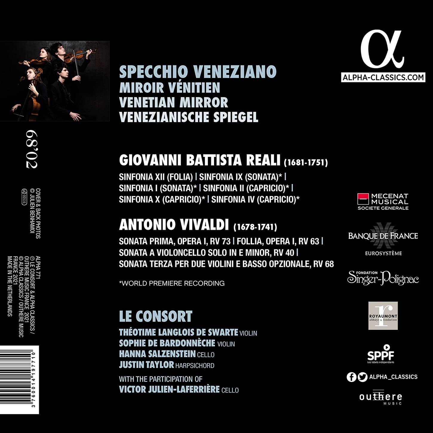 Le Consort and Victor Julien-Laferrière - Specchio Veneziano (2021) [Hi-Res]