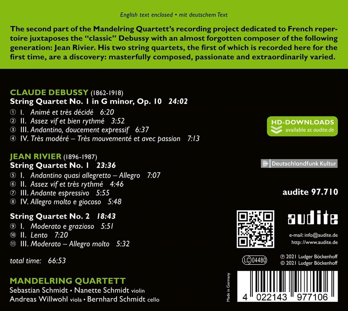 Mandelring Quartett - Debussy & Rivier: String Quartets (2021) [Hi-Res]