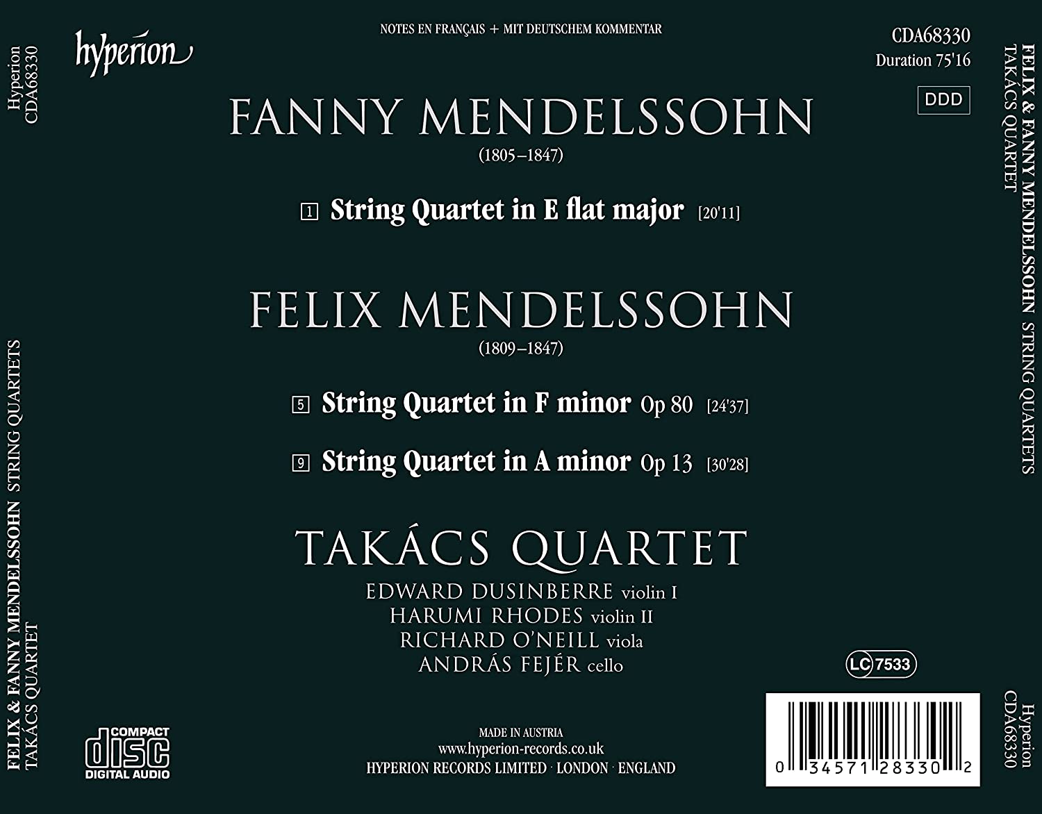 Takács Quartet - Felix & Fanny Mendelssohn: String Quartets (2021) [Hi-Res]