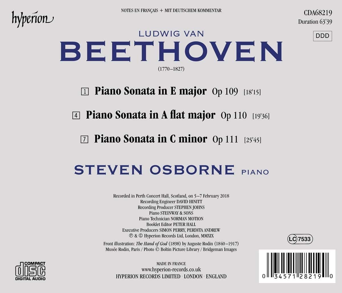 Steven Osborne - Beethoven: Piano Sonatas Op. 109, Op. 110, Op. 111 (2019) [Hi-Res]