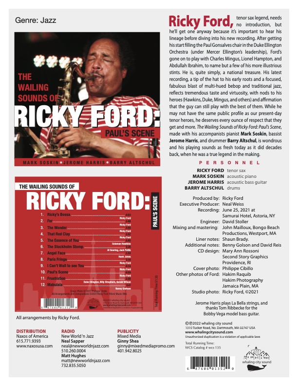 Ricky Ford - The Wailing Sounds of Ricky Ford: Paul’s Scene (2022) [Hi-Res]