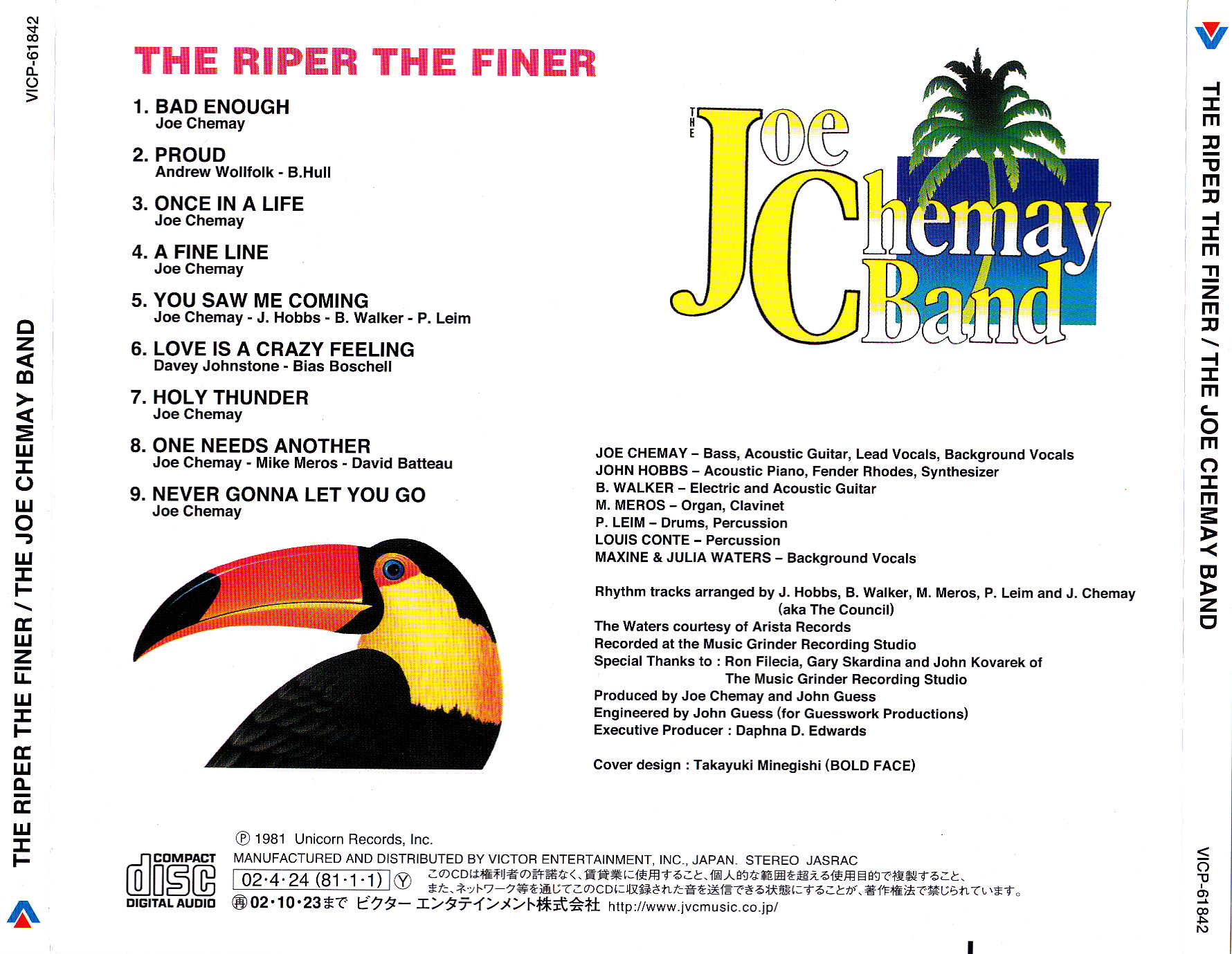 The Joe Chemay Band - The Riper The Finer (1981/2002)