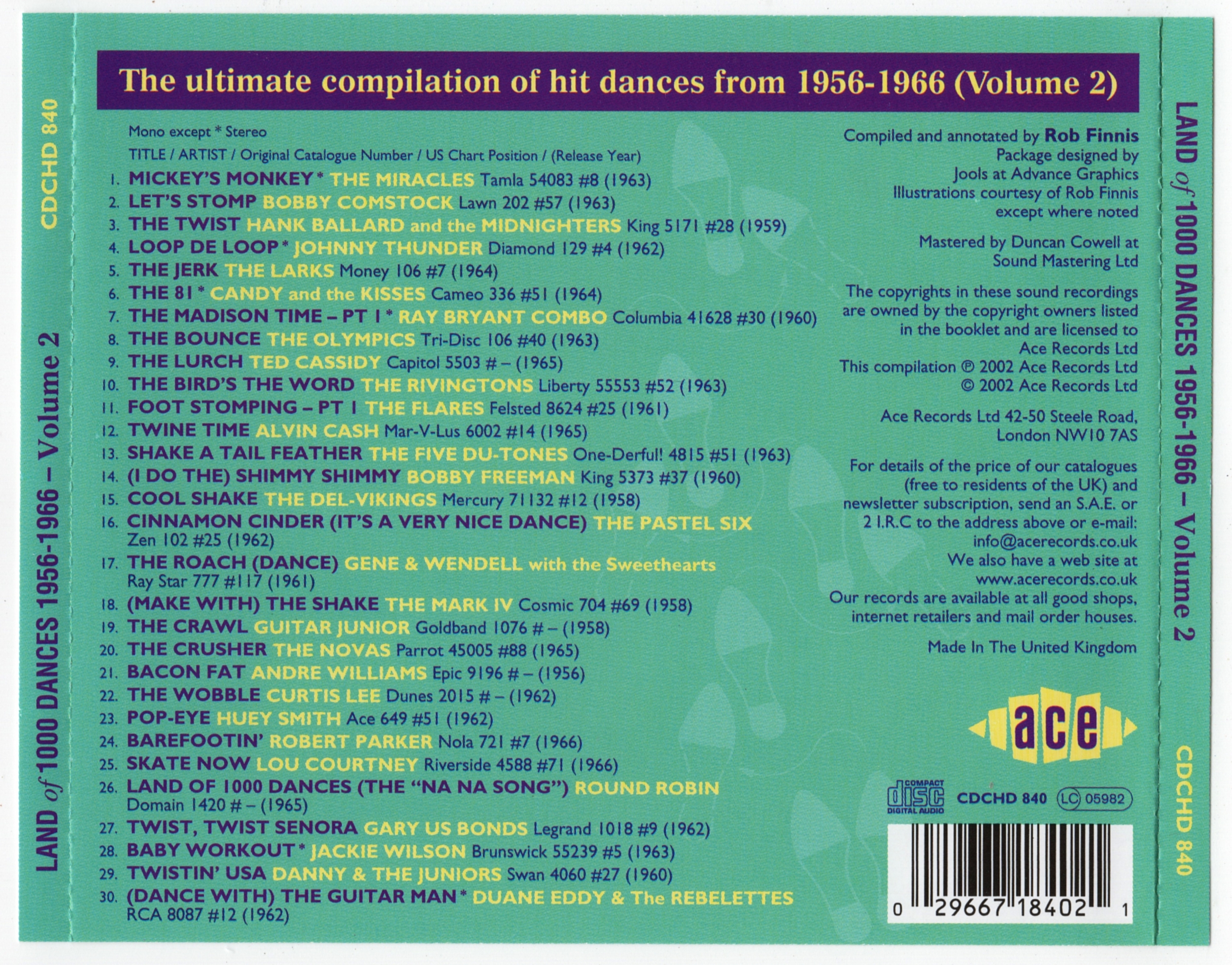 VA - Land Of 1000 Dances Vol. 2: The Ultimate Compilation Of Hit Dances 1956-1966 (2002)