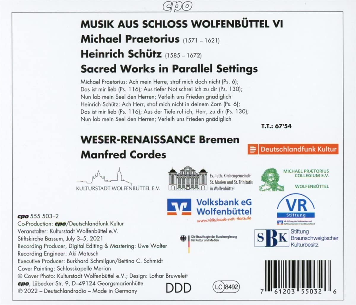 Bremen Weser-Renaissance, Manfred Cordes - Praetorius & Schütz: Sacred Works (2023)