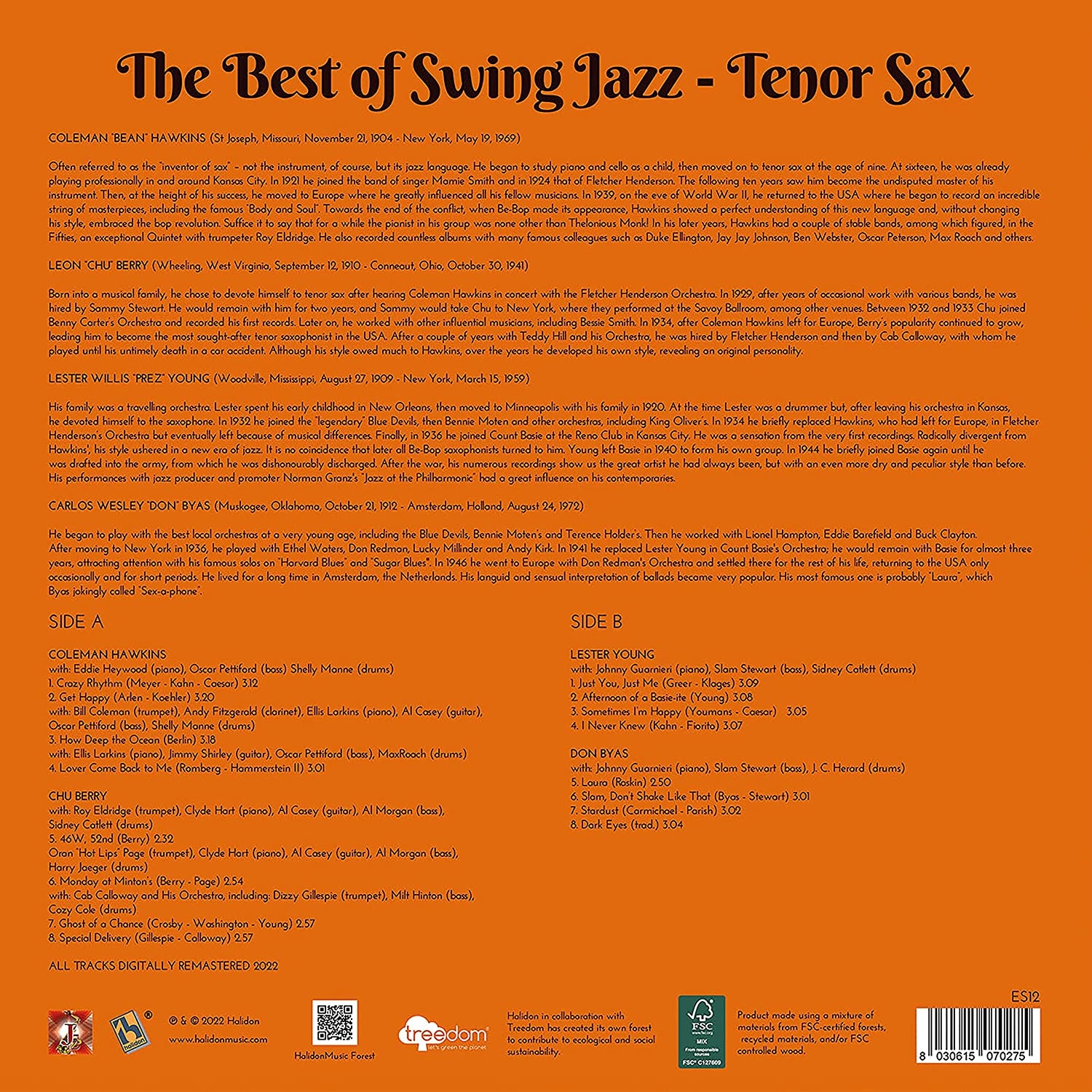 Coleman Hawkins, Chu Berry, Lester Young, Don Byas - The Best of Swing Jazz - Tenor Sax (Remastered 2022) (2023) [Hi-Res]