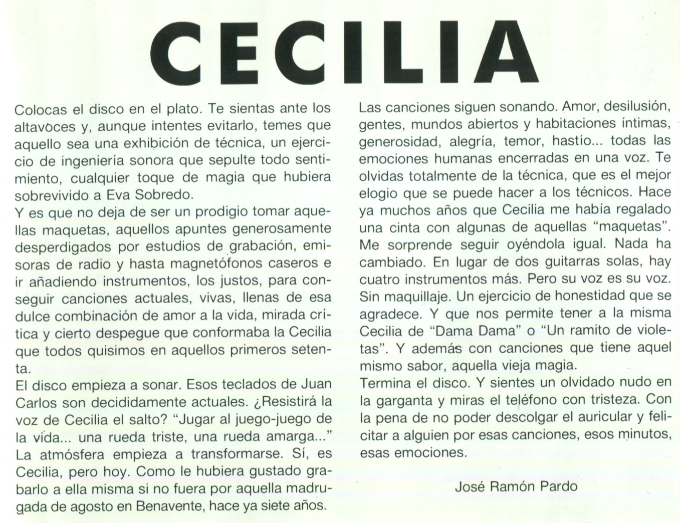 Cecilia - Canciones inéditas (1992)