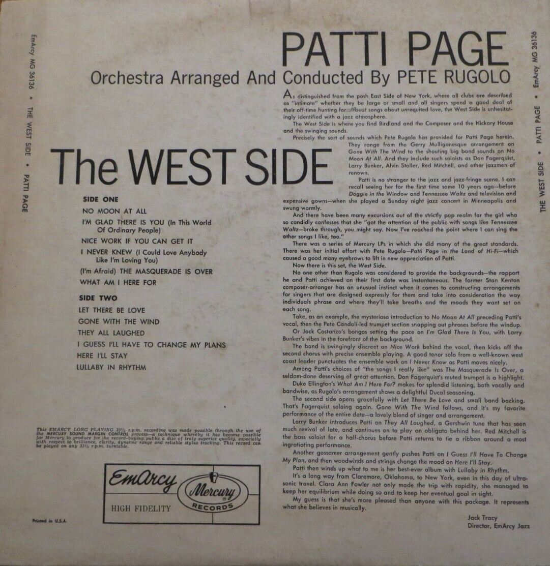 Patti Page - The West Side (1958)