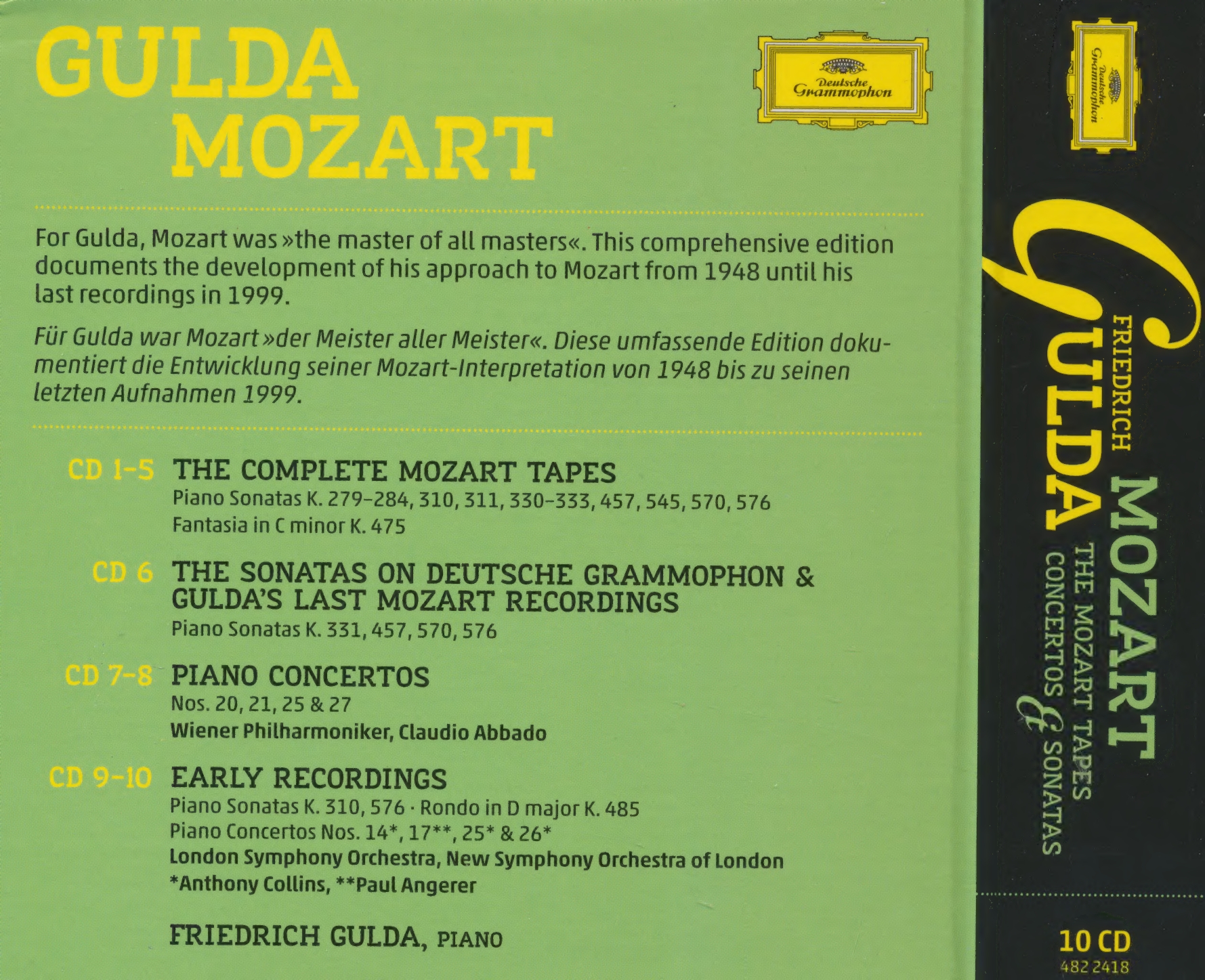 Friedrich Gulda - The Mozart Tapes Concertos & Sonatas (2015) {10CD Box Set}
