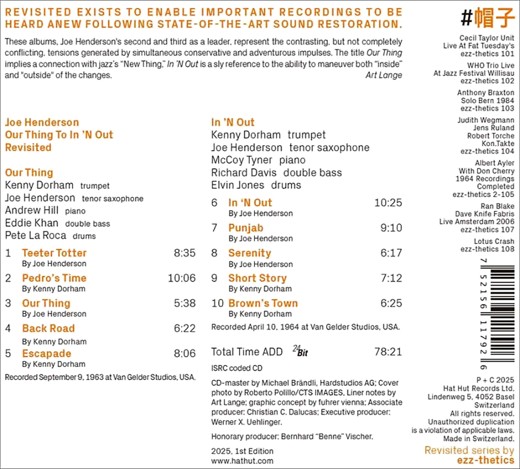 Joe Henderson - Our Thing to In 'N Out Revisited (2025)