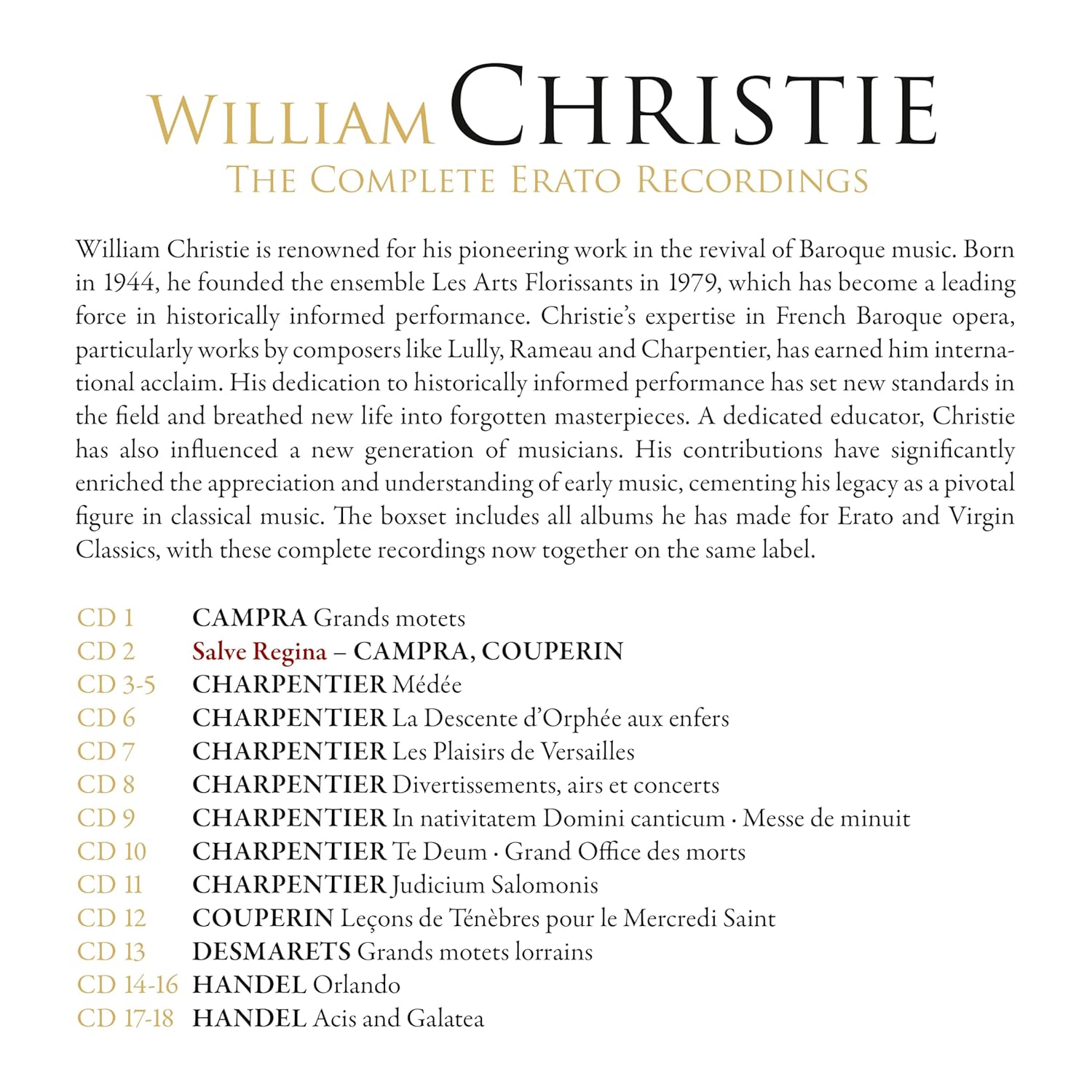William Christie - The Complete Erato Recordings (2024) {61CD Box Set}