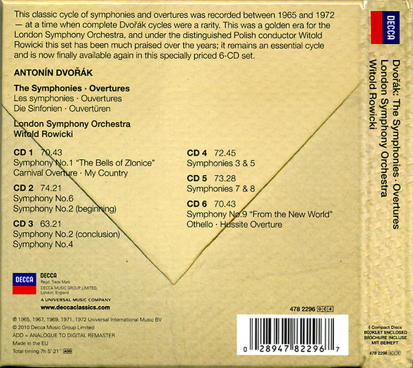 London Symphony Orchestra & Witold Rowicki - Dvořák: The Symphonies & Overtures (2010)