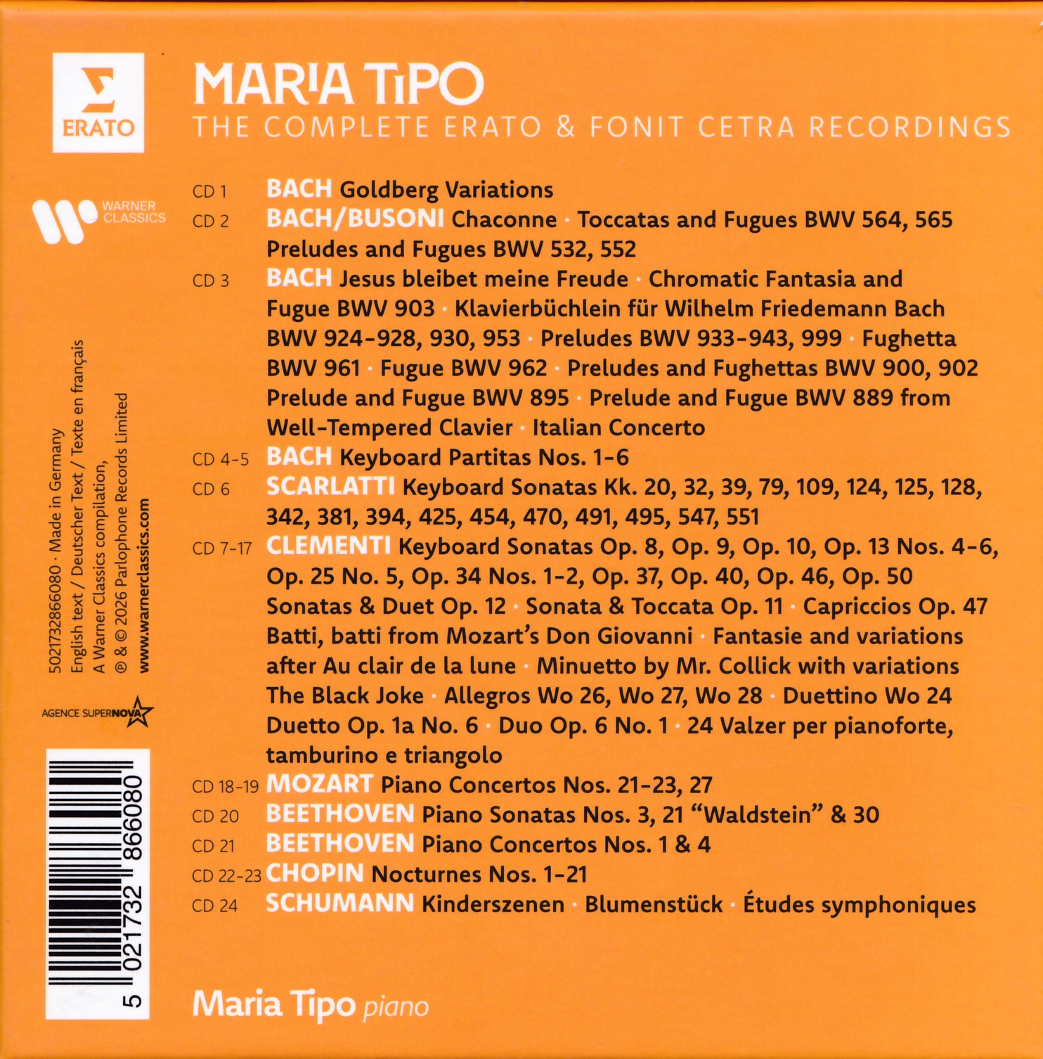 Maria Tipo - The Complete Erato & Fonit Cetra Recordings (2026)