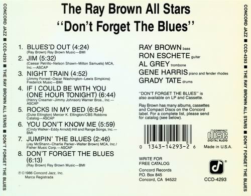 Ray Brown - Don't Forget the Blues (1985)
