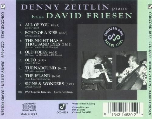 Denny Zeitlin, David Friesen - Concord Duo Series Vol.8 (1995)