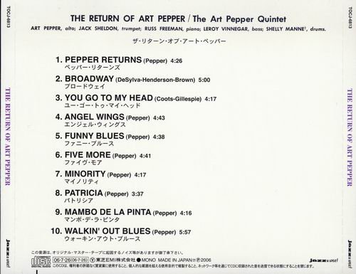 Art Pepper - The Return Of Art Pepper (1956)